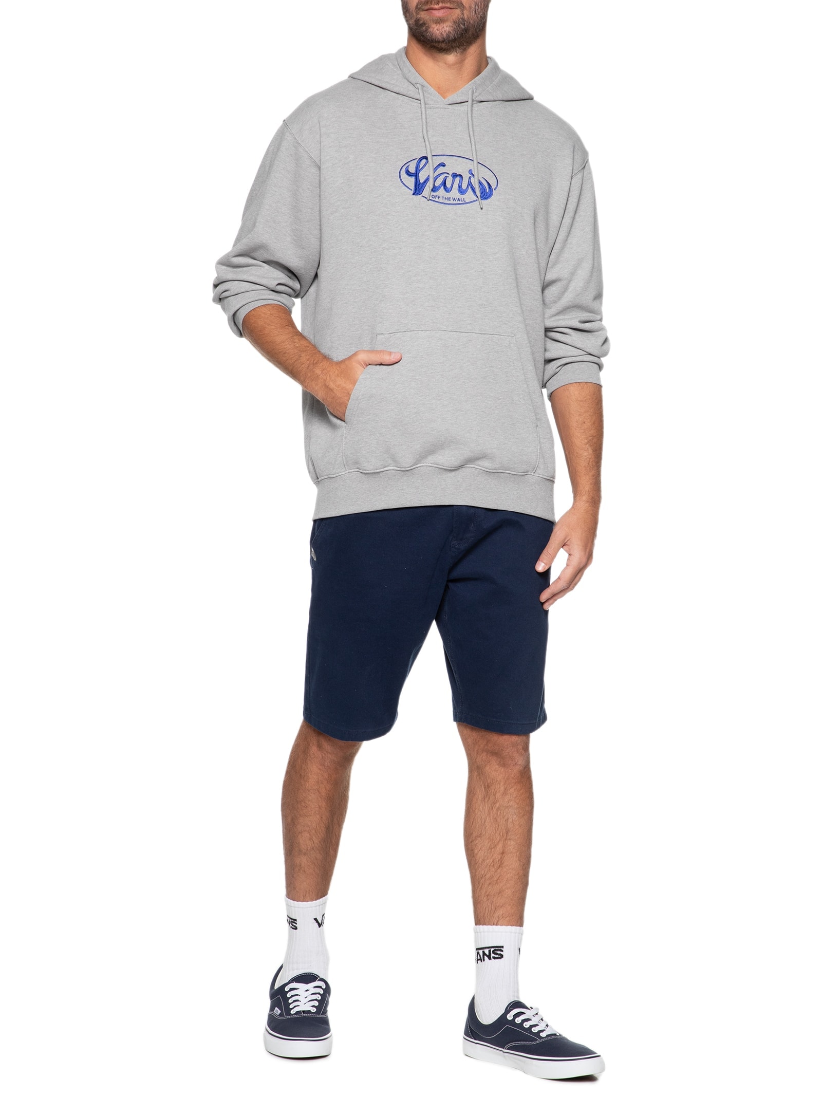 Blusa Masculina Moletom Knit Cement Heather Cinza Vans