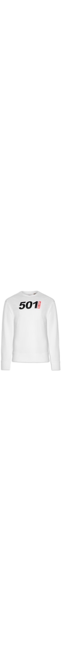 Blusa Masculina Moletom Relaxd Graphic Crew - Branco