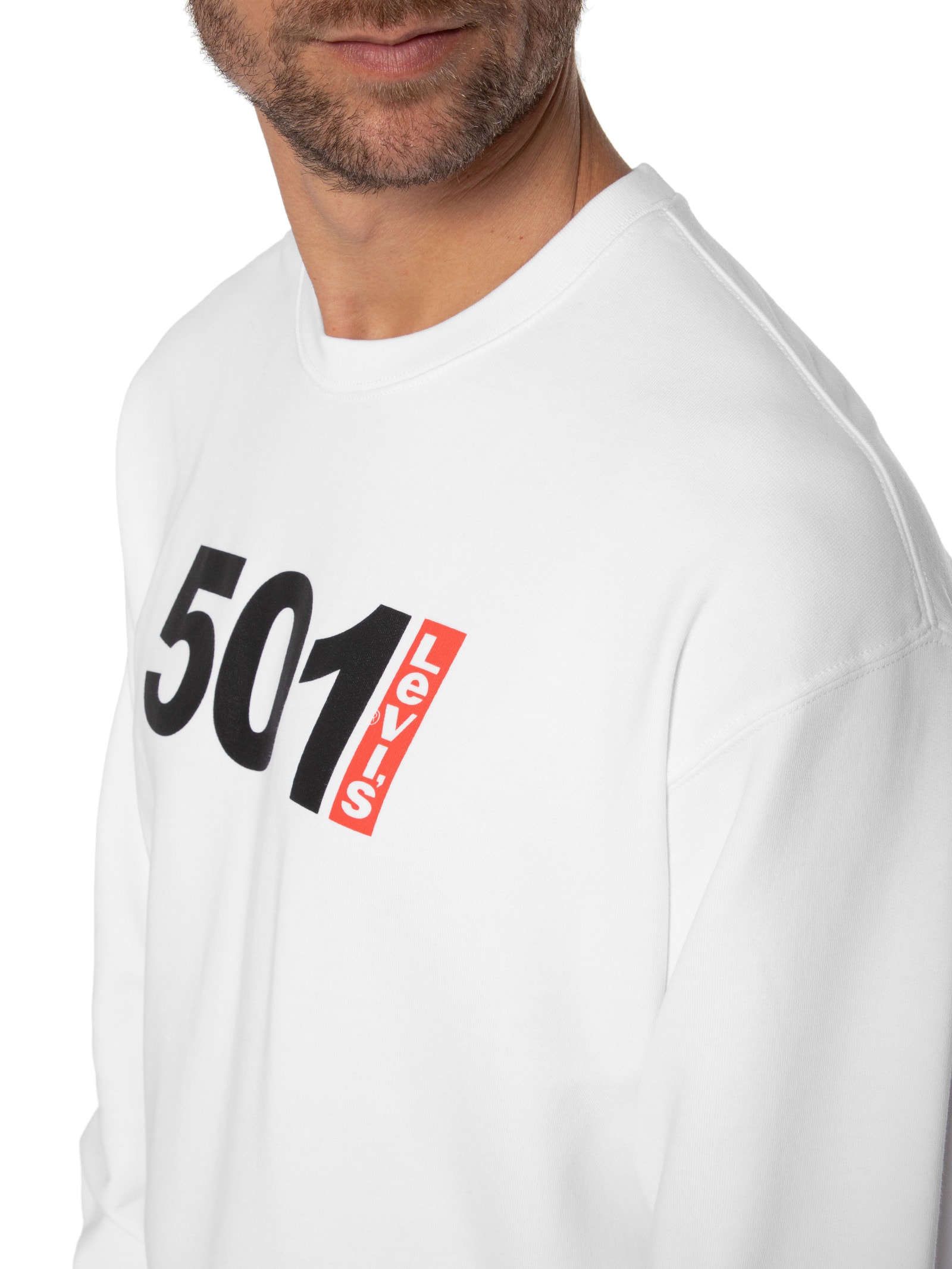 Blusa Masculina Moletom Relaxd Graphic Crew Branco Levi's