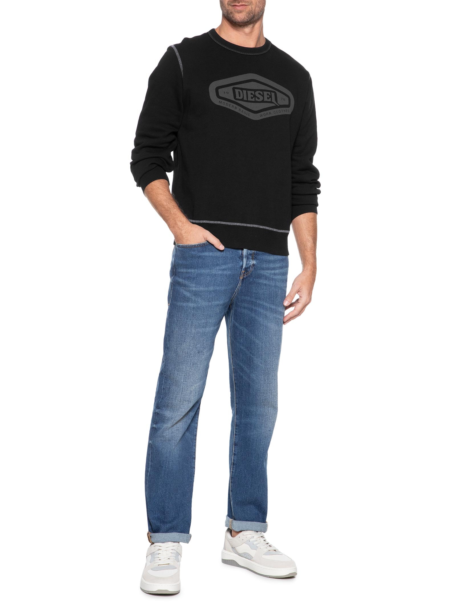 Blusa Masculina Moletom S-GINN-D1 Sweatshirt - Diesel - Preto