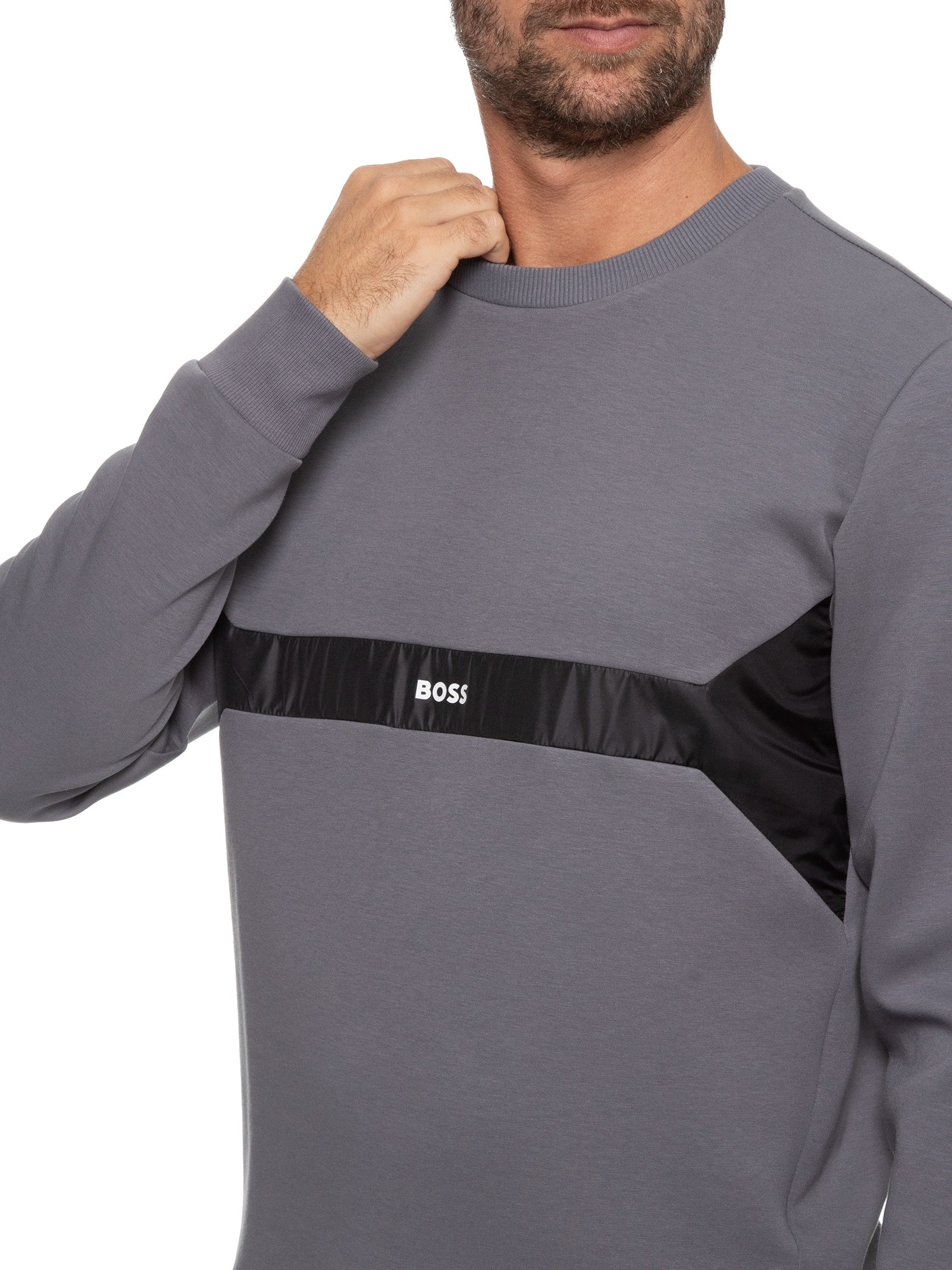 Blusa Masculina Moletom Salbon Cinza Boss