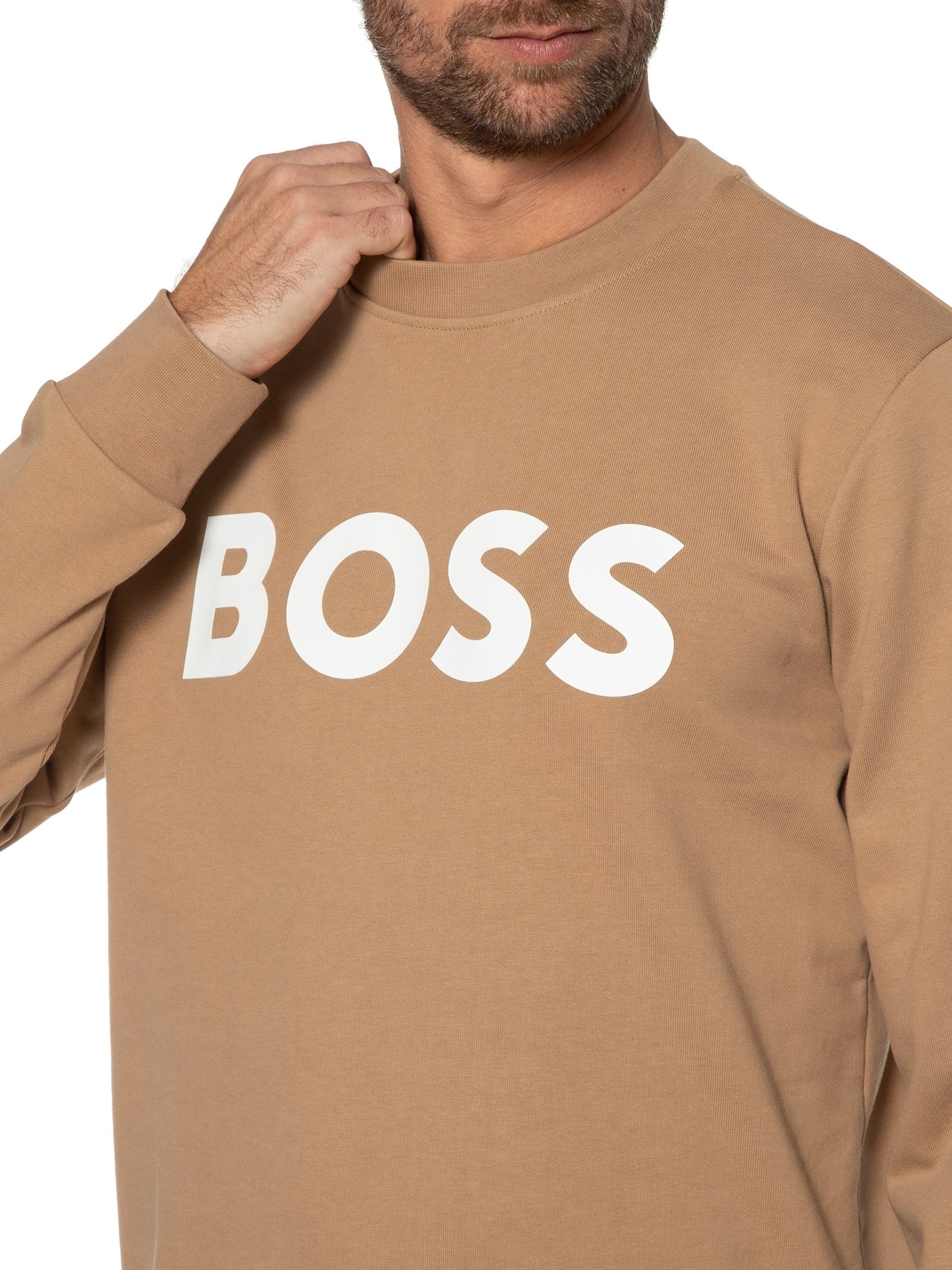 Blusa Masculina Moletom Soleri Bege Boss