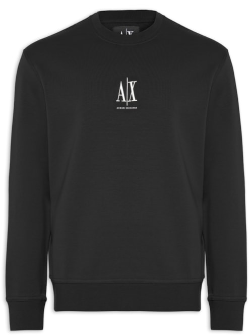 Blusa Masculina Moletom Sweatshirt Com Logo A|X Bordado – Preto