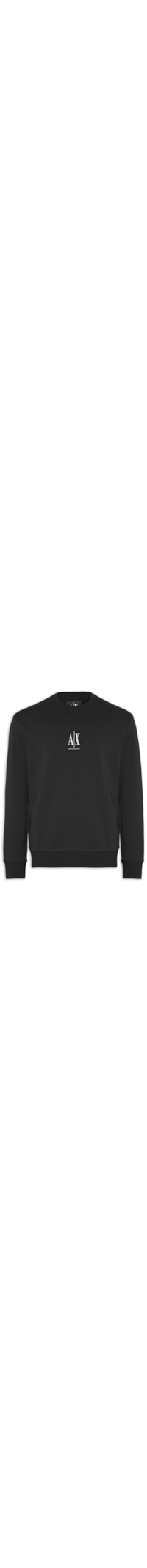 Blusa Masculina Moletom Sweatshirt Com Logo A|X Bordado - Preto