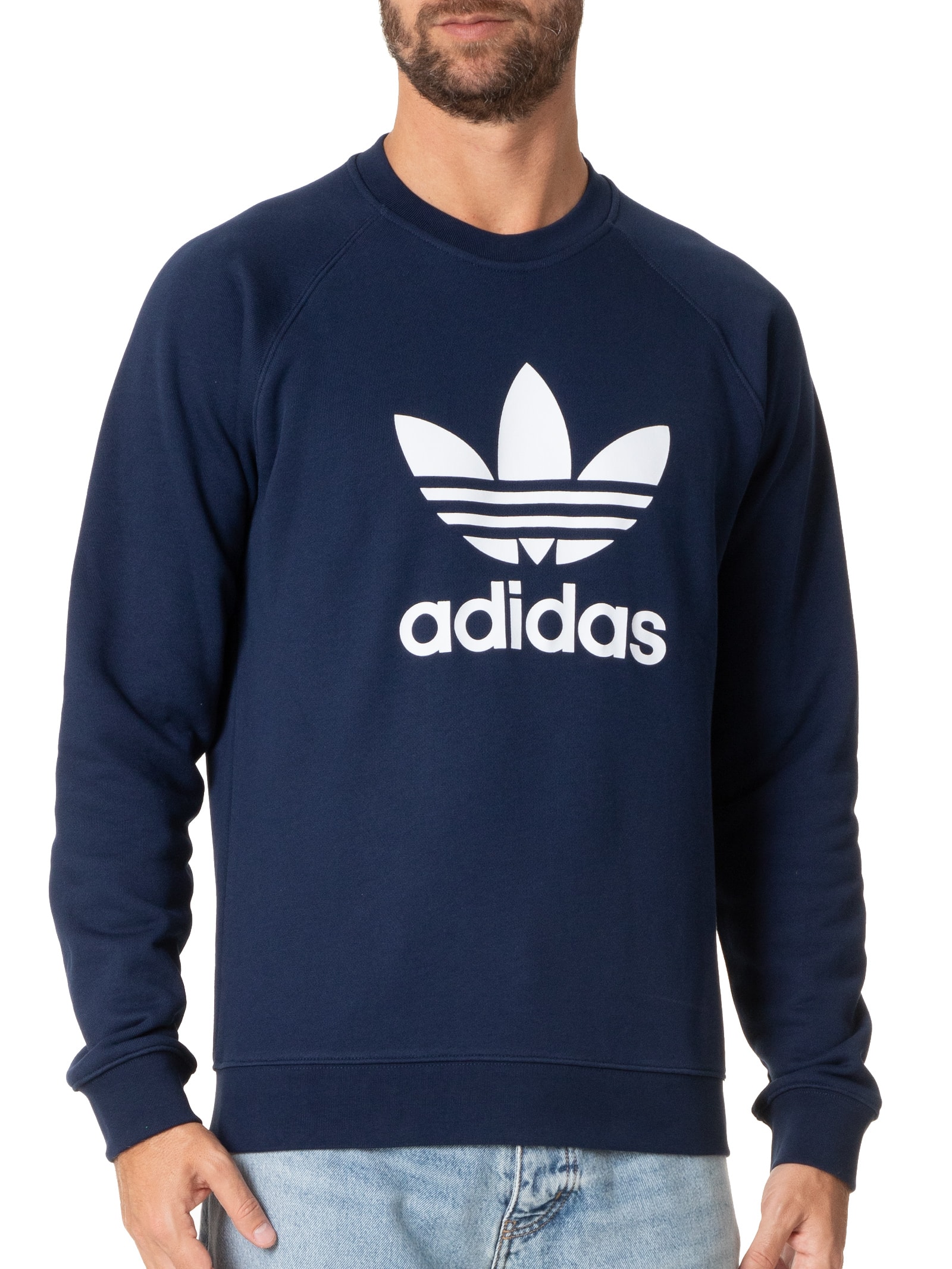 Adidas Originals Blusa Masculina Moletom Trefoil Azul