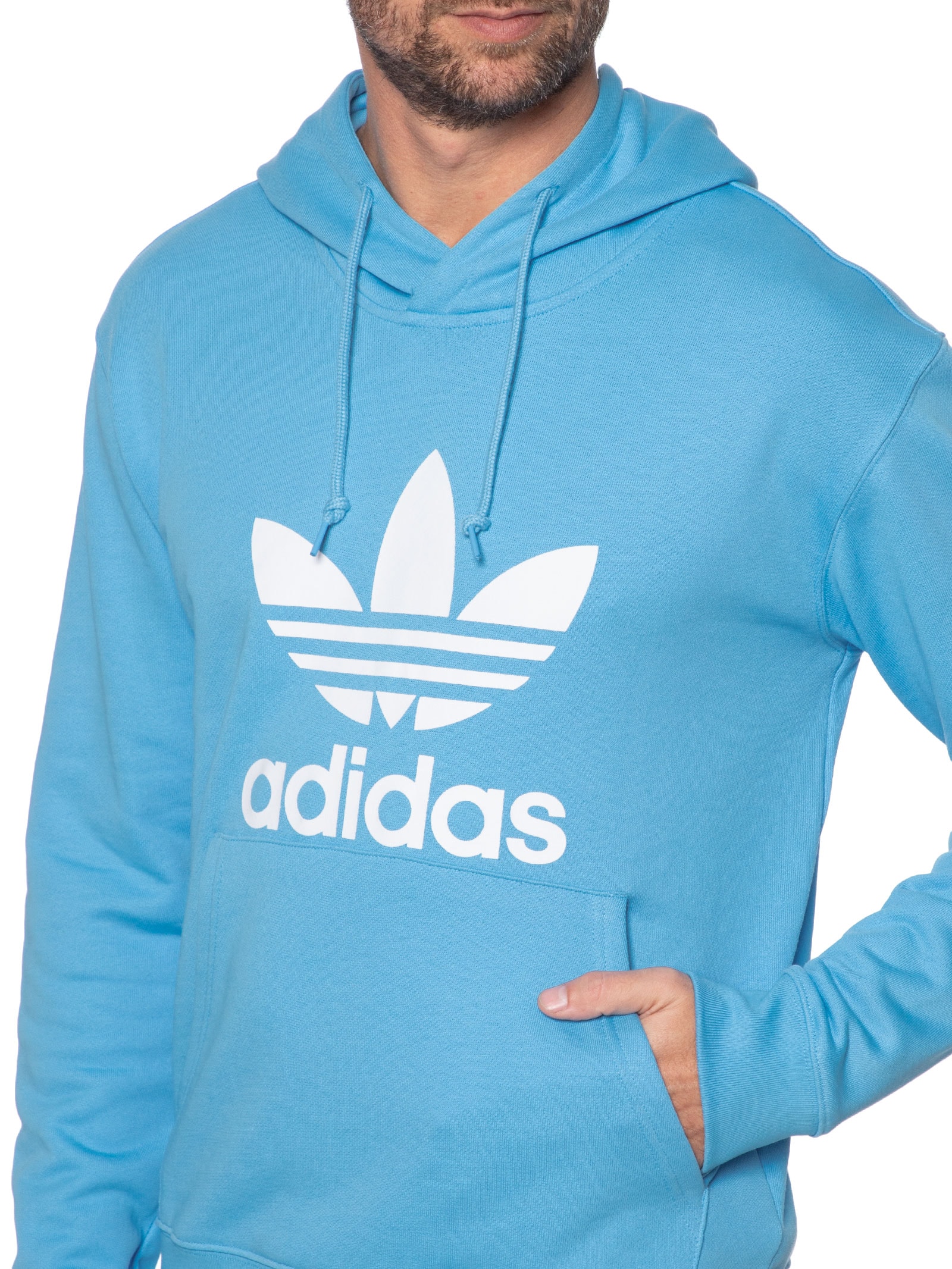 Im9396 Adidas Originals - Blusa Masculina Moletom Trefoil Com Capuz - Azul