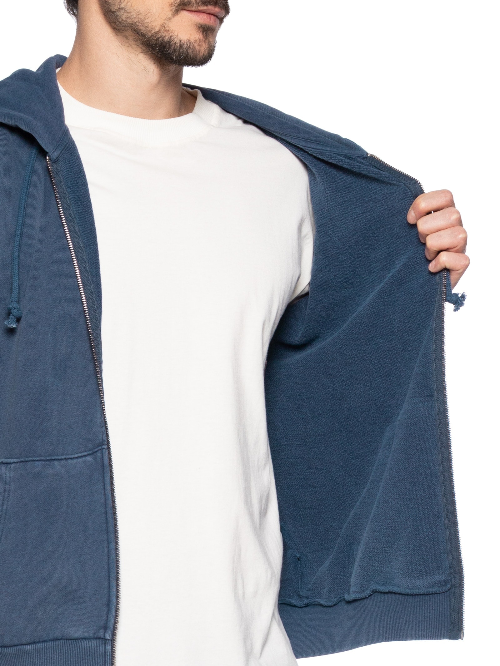 Blusa Masculina Moletom Two Horse Cropped Fit Com Zíper Azul Levi's