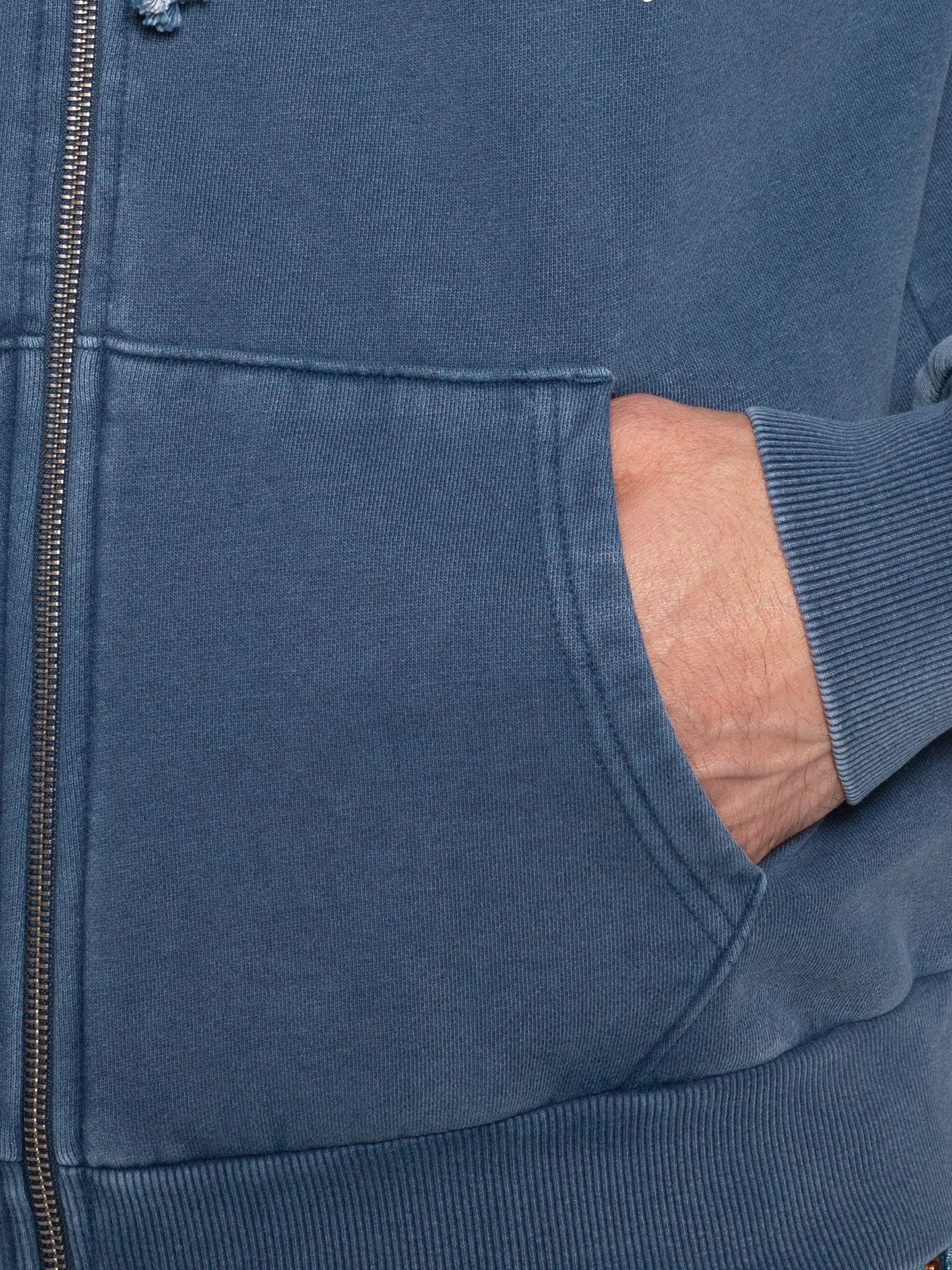 Blusa Masculina Moletom Two Horse Cropped Fit Com Zíper Azul Levi's