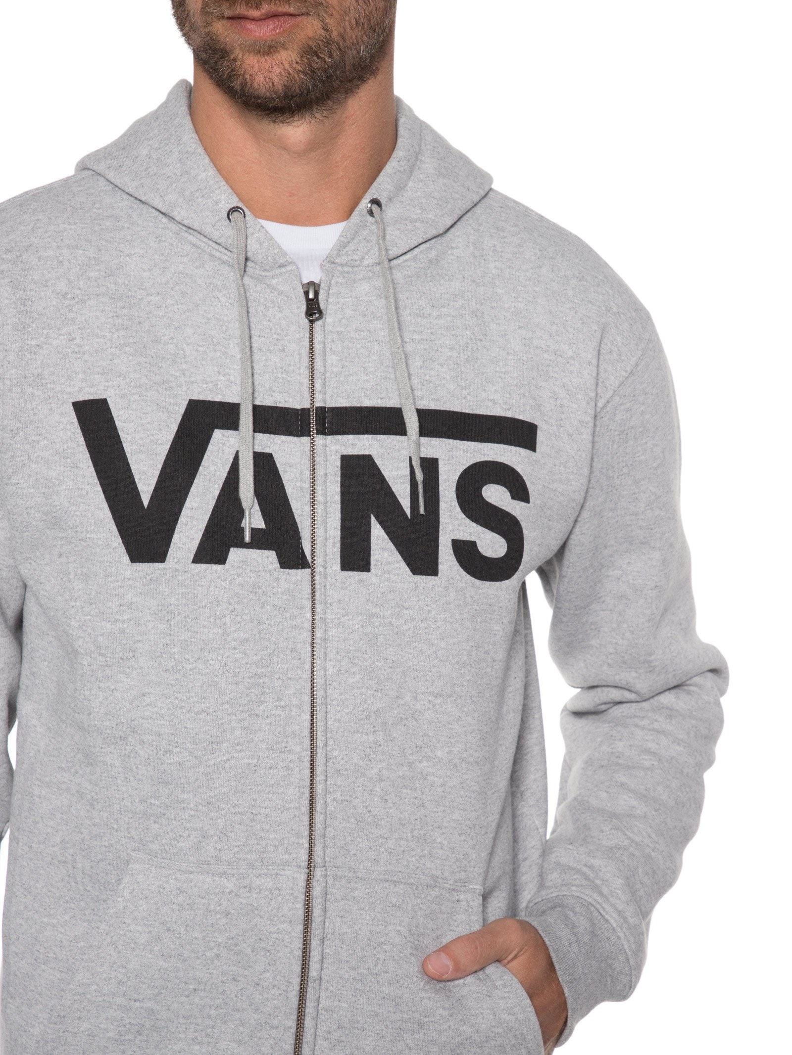 Blusa Masculina Moletom Zip Vans Classic Zip Hoodie Ii Cinza Vans