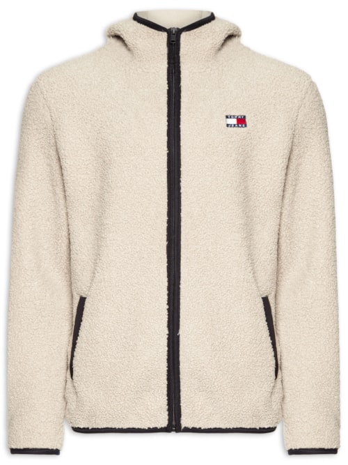 Blusa Masculina Regular Fit Badge Teddy Em Fleece – Bege