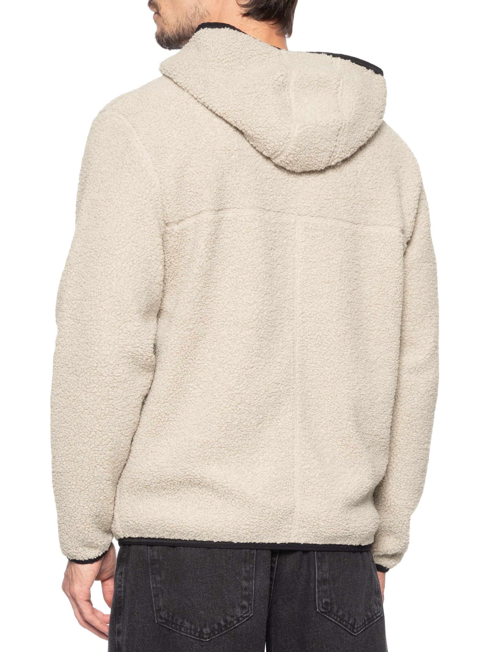 Blusa Masculina Regular Fit Badge Teddy Em Fleece Bege Tommy Jeans