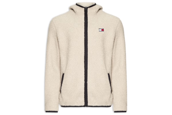 Blusa Masculina Regular Fit Badge Teddy Em Fleece - Bege