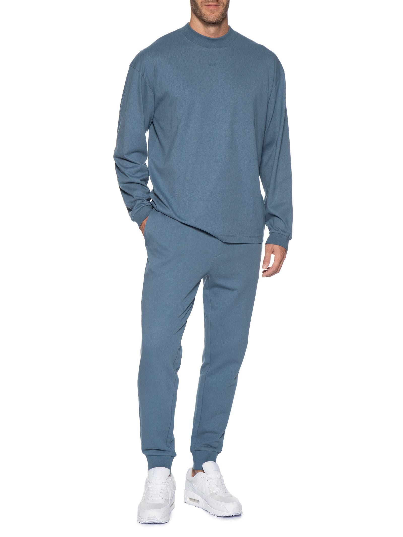 Blusa Masculina Relaxed-Fit Crew Neck Cotton Dapos Azul Hugo