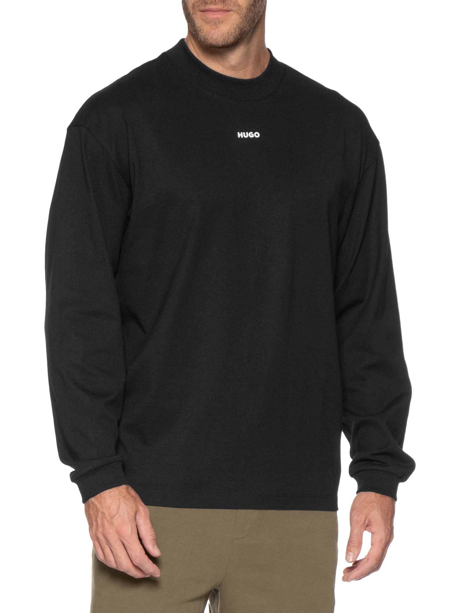 Blusa Masculina Relaxed-Fit Crew Neck Cotton Dapos Preto Hugo