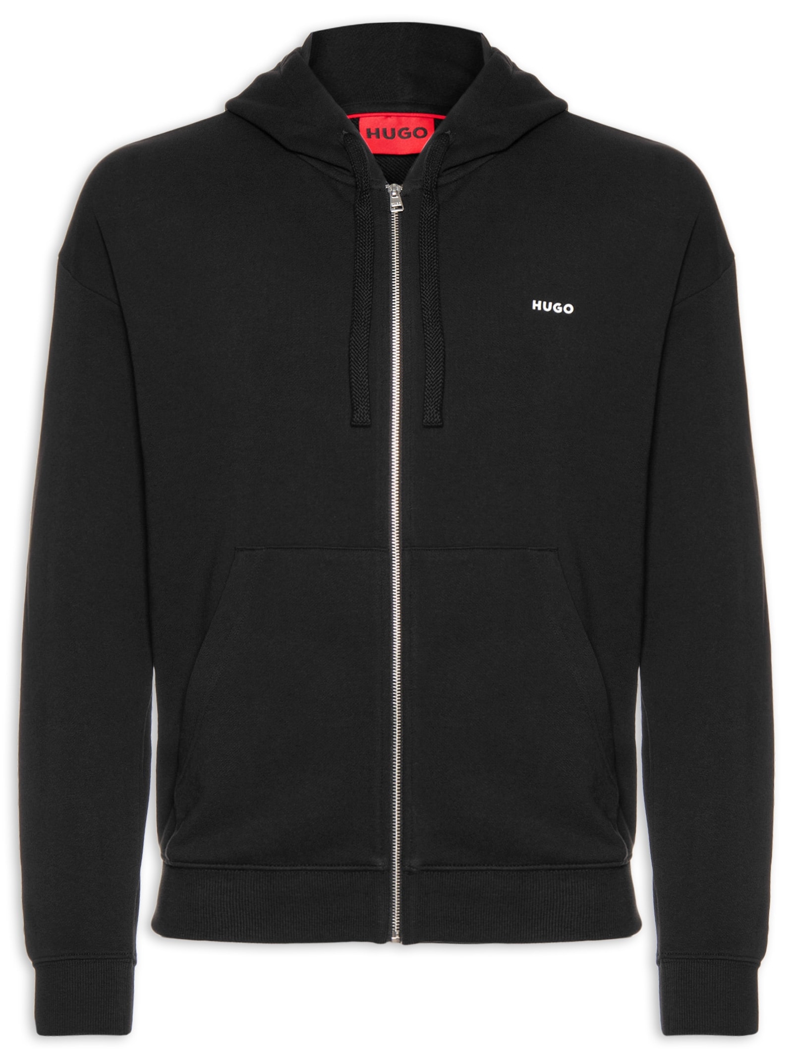Blusa Masculina Relaxed-Fit Hooded Zip-Up Dapozip Preto Hugo