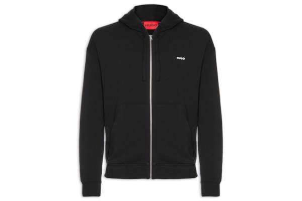 Blusa Masculina Relaxed-Fit Hooded Zip-Up Dapozip - Preto