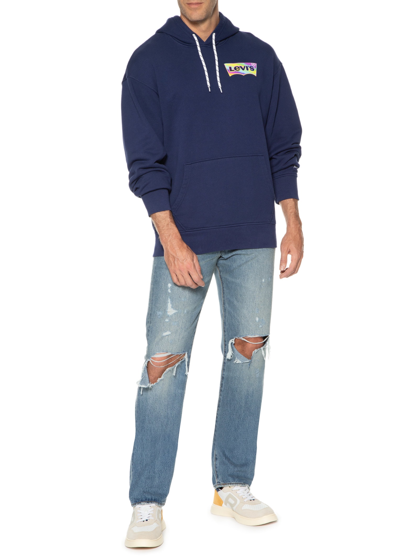 Blusa Masculina Relaxed Graphic Po Azul Levi's