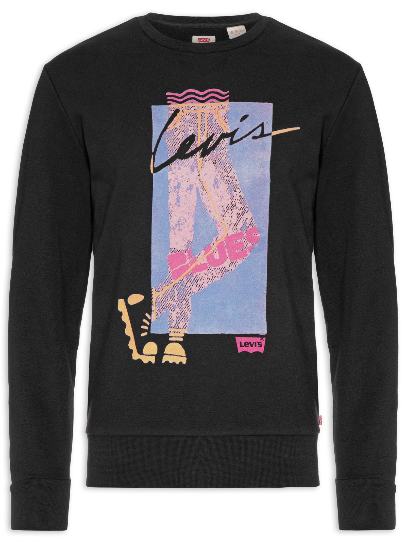 Blusa Masculina Standard Graphic Crew Preto Levi's