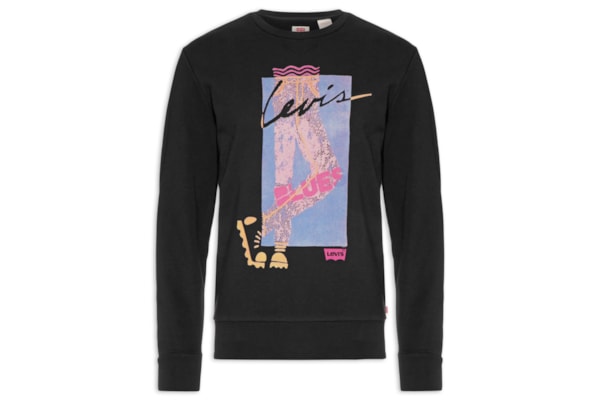 Blusa Masculina Standard Graphic Crew - Preto