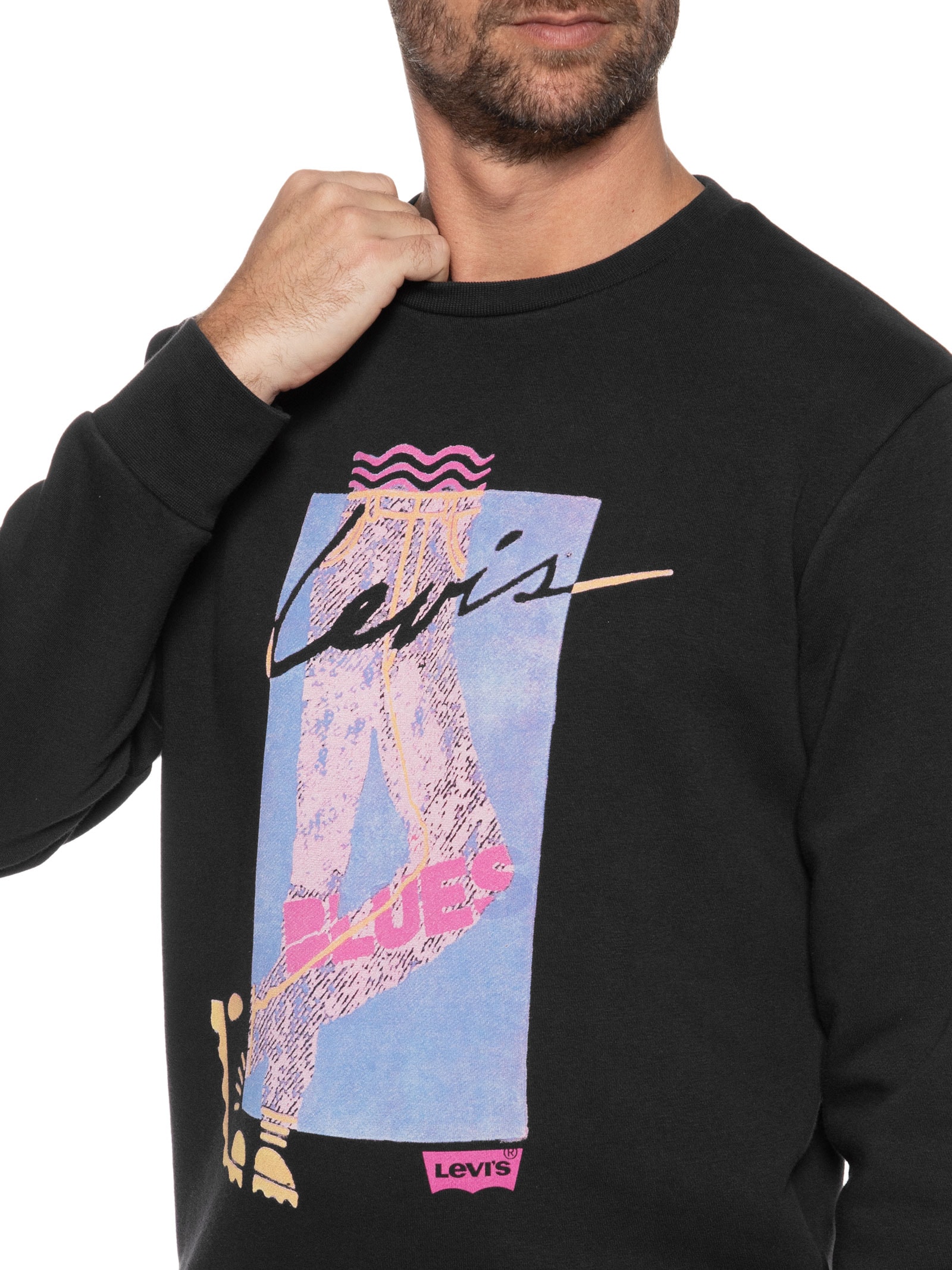 Blusa Masculina Standard Graphic Crew Preto Levi's