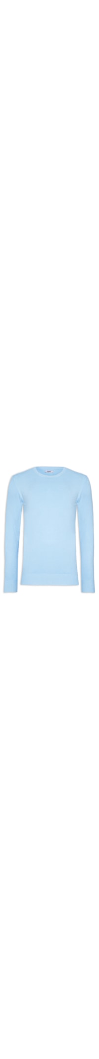 Blusa Masculina Tricot Básico Gola Redonda - Azul