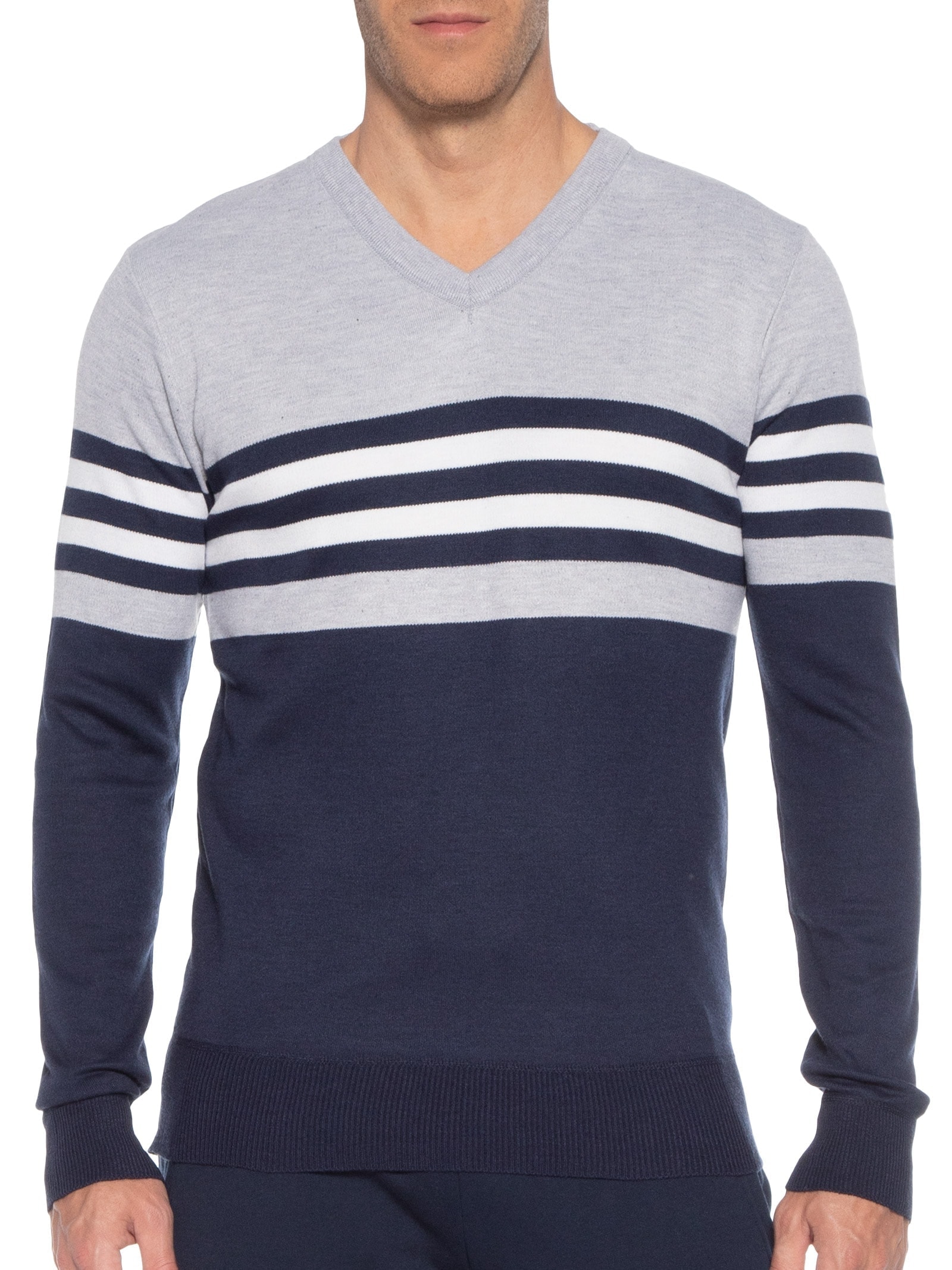 Blusa Masculina Tricot Listra Peito Cinza Basiq Men