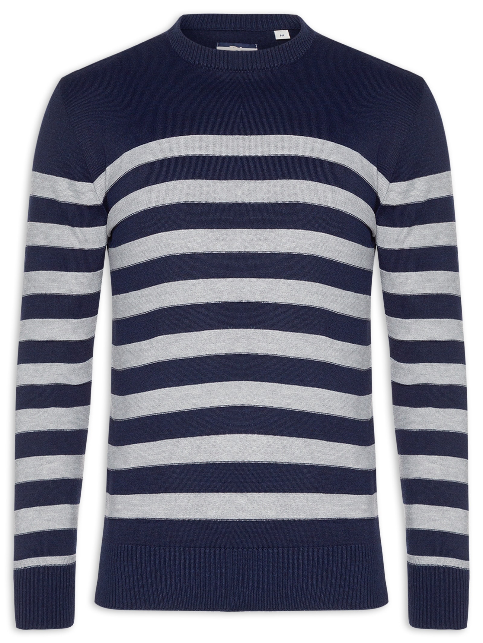 Blusa Masculina Tricot Listra Textura Azul Reserva