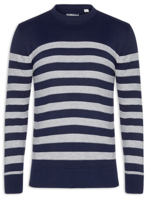 Blusa Masculina Tricot Listra Textura – Azul