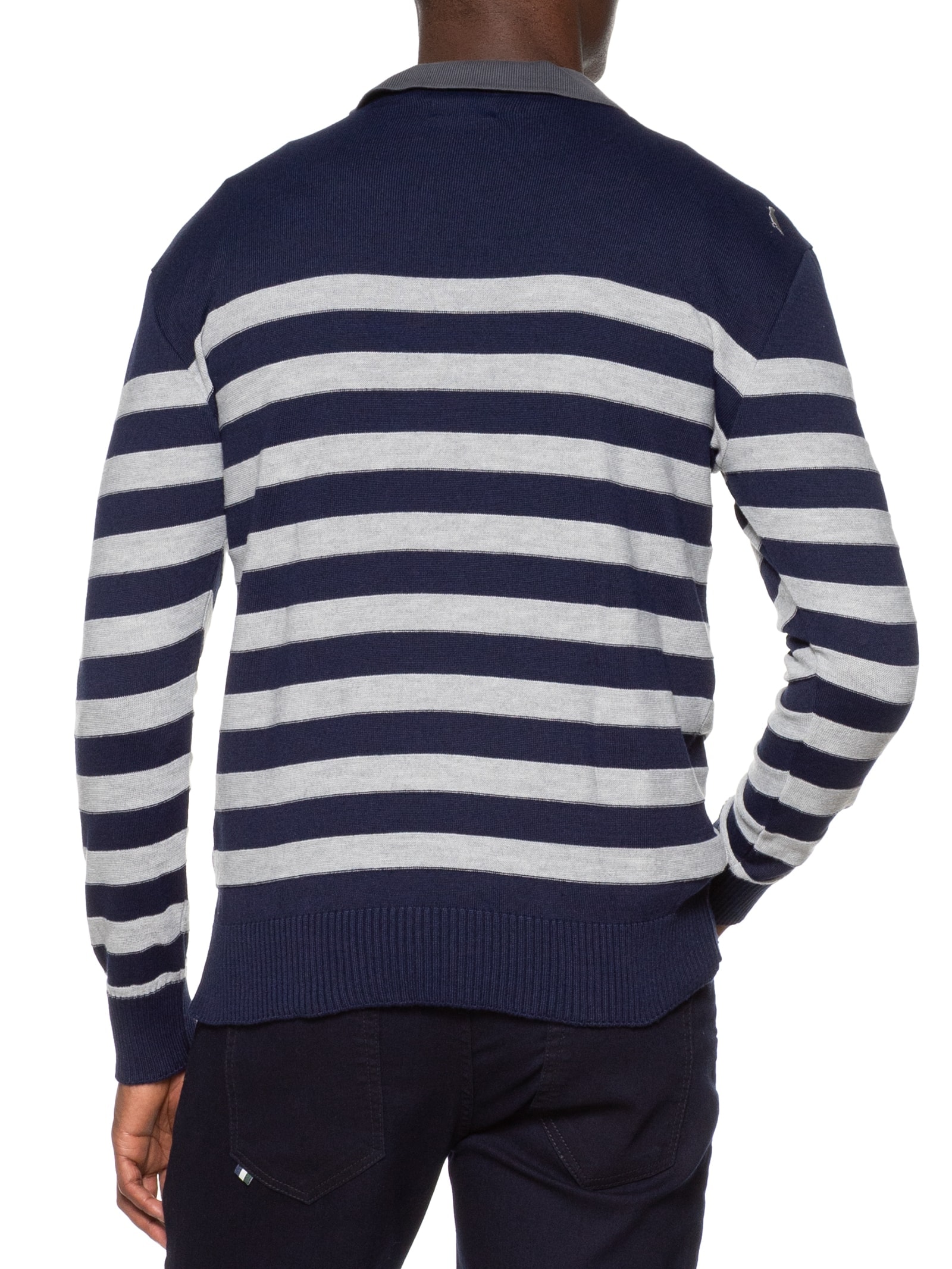 Blusa Masculina Tricot Listra Textura Azul Reserva