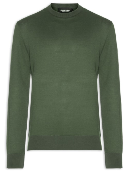 Blusa Masculina Tricot Manga Longa Smooth Militar – Verde