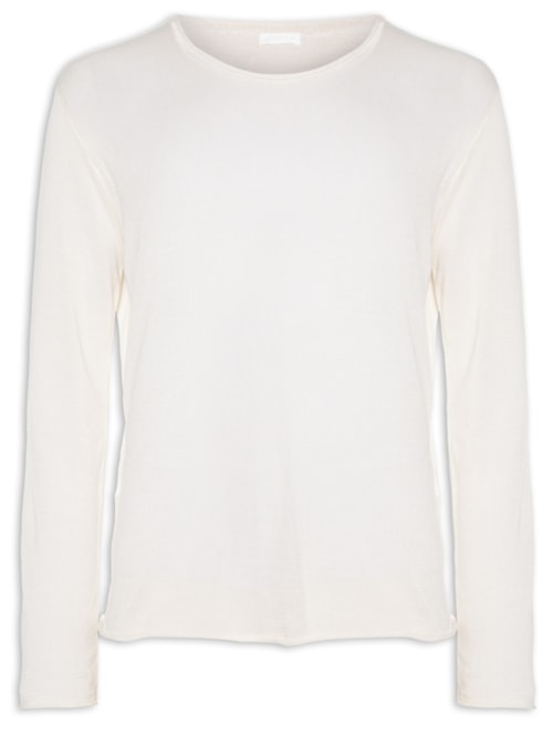 Blusa Masculina Tricot Soft Wool - Off White