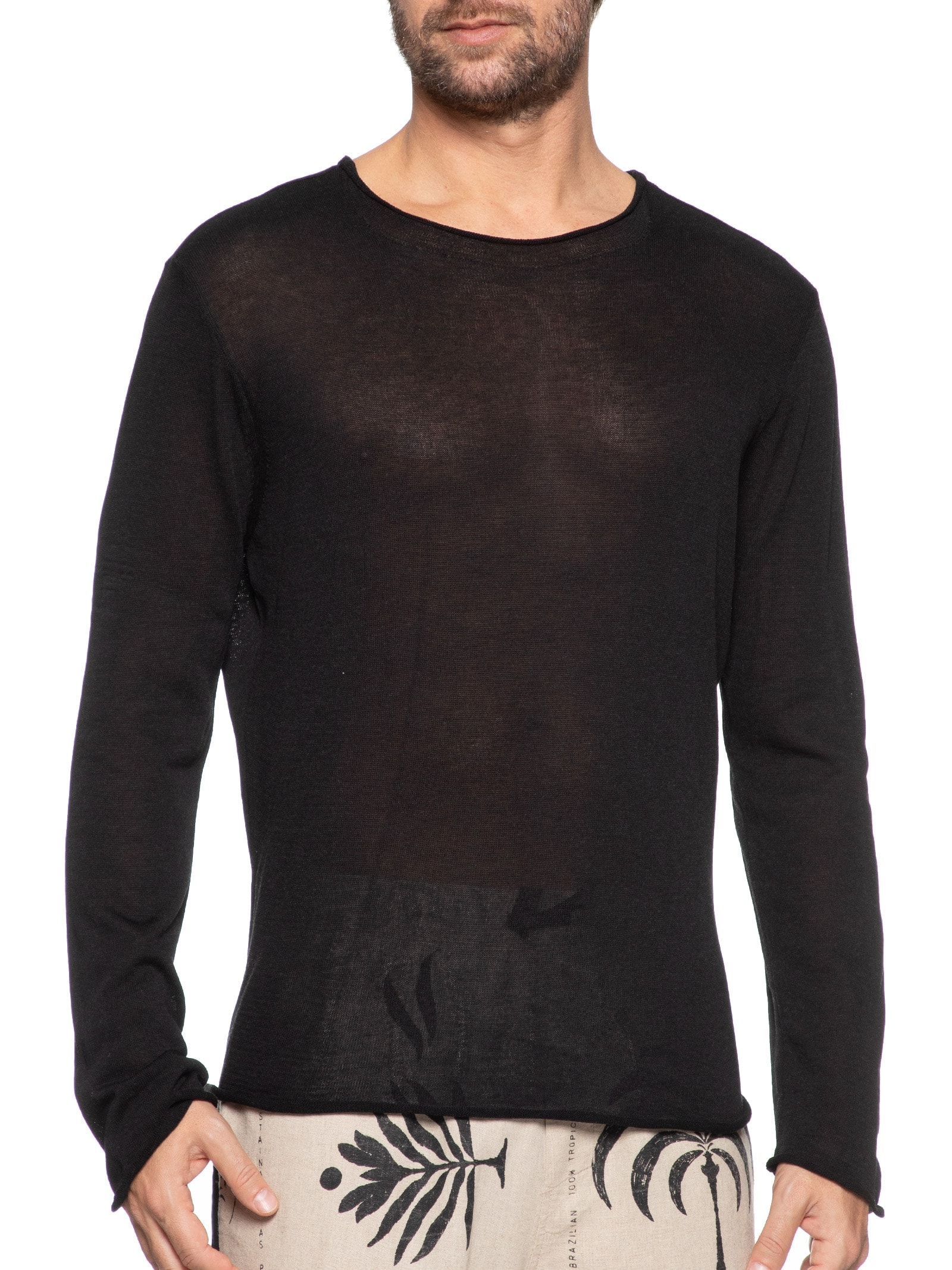 Blusa Masculina Tricot Soft Wool Preto Osklen
