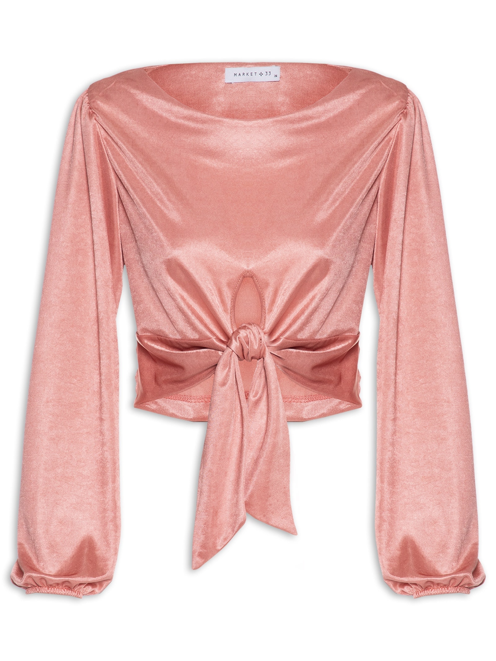 Blusa Ml Acetinada Rosa  Market 33