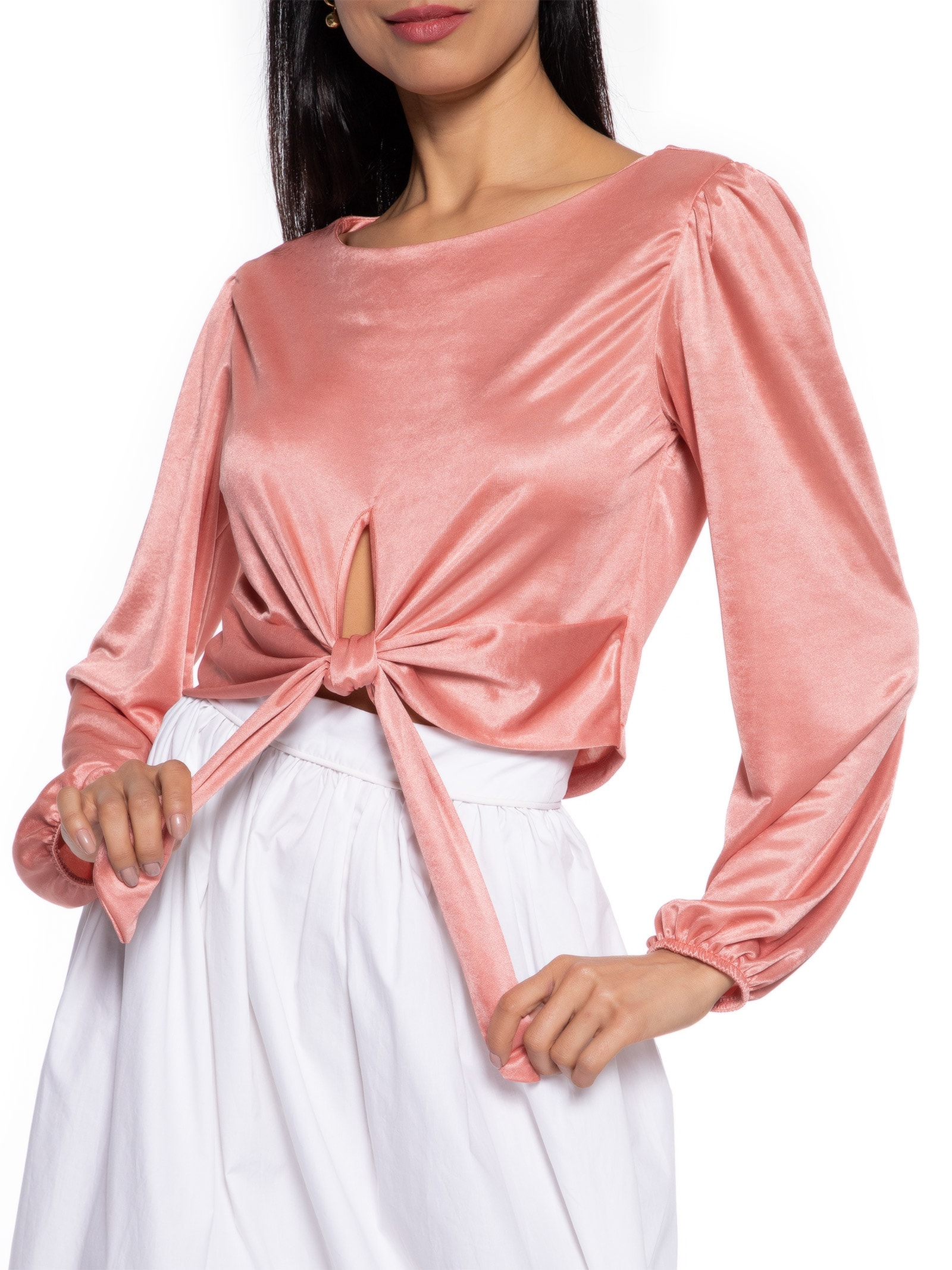 Blusa Ml Acetinada Rosa  Market 33