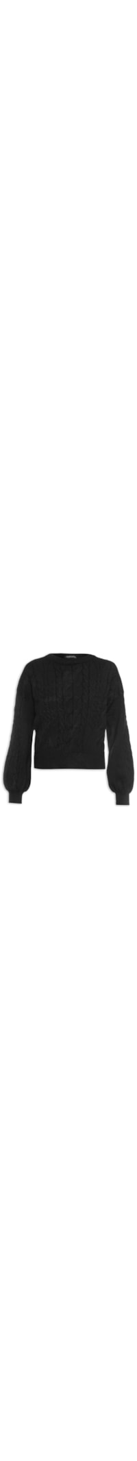 Blusa ML Feminina Tricot - Preto