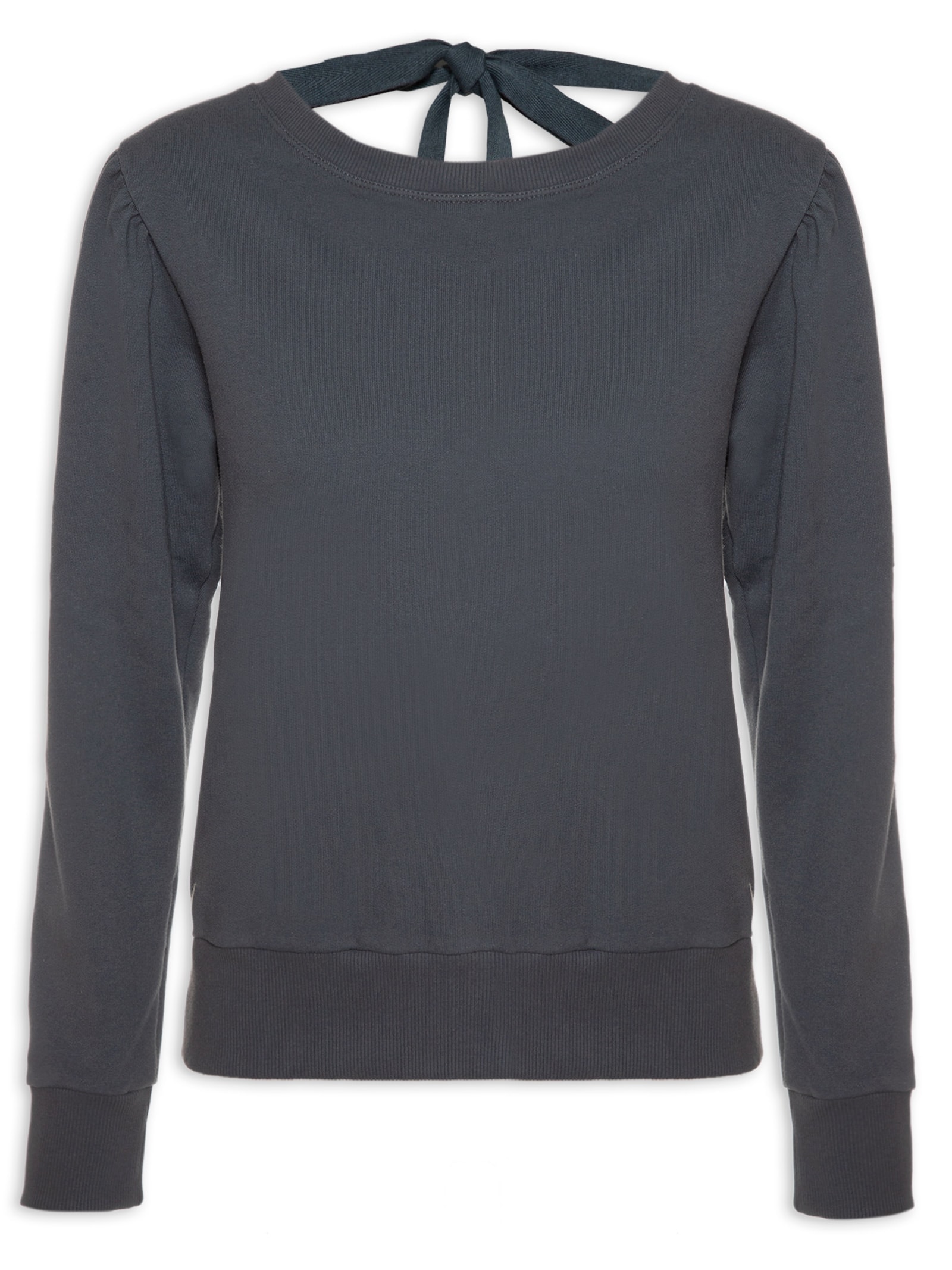 Blusa Moletom Abertura Costas Cinza Market 33