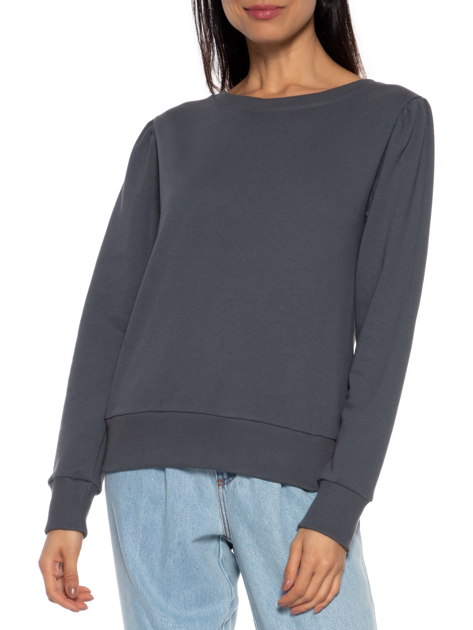 Blusa Moletom Abertura Costas Cinza Market 33