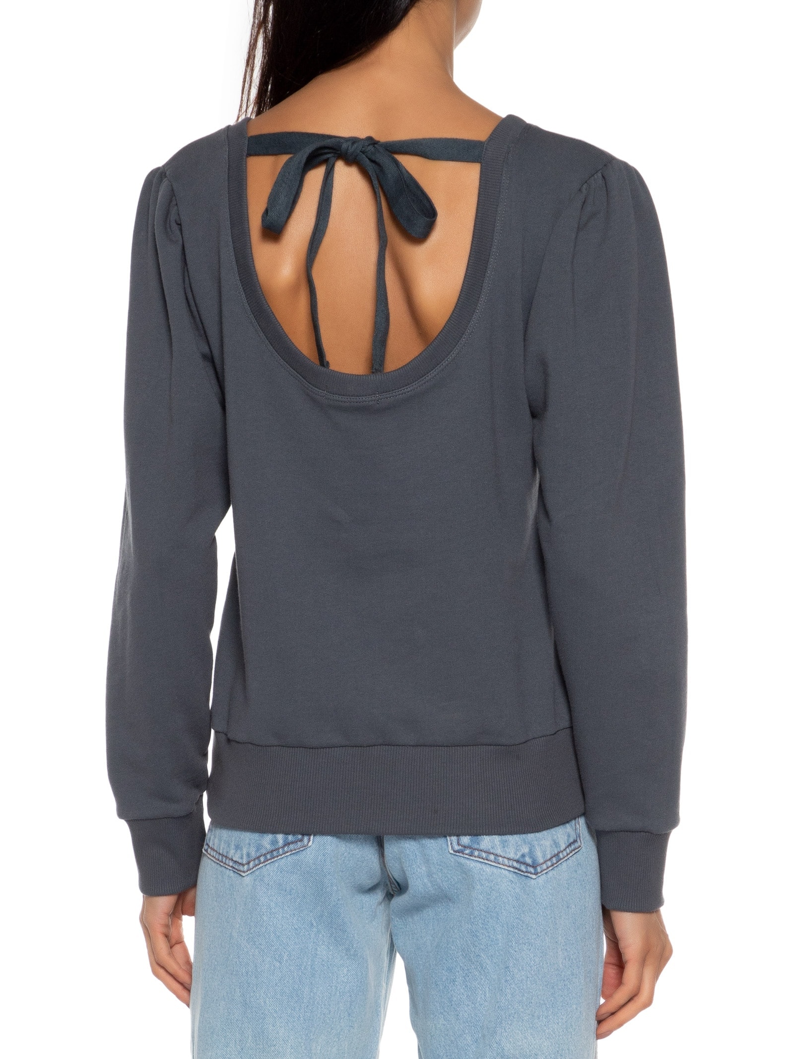 Blusa Moletom Abertura Costas Cinza Market 33