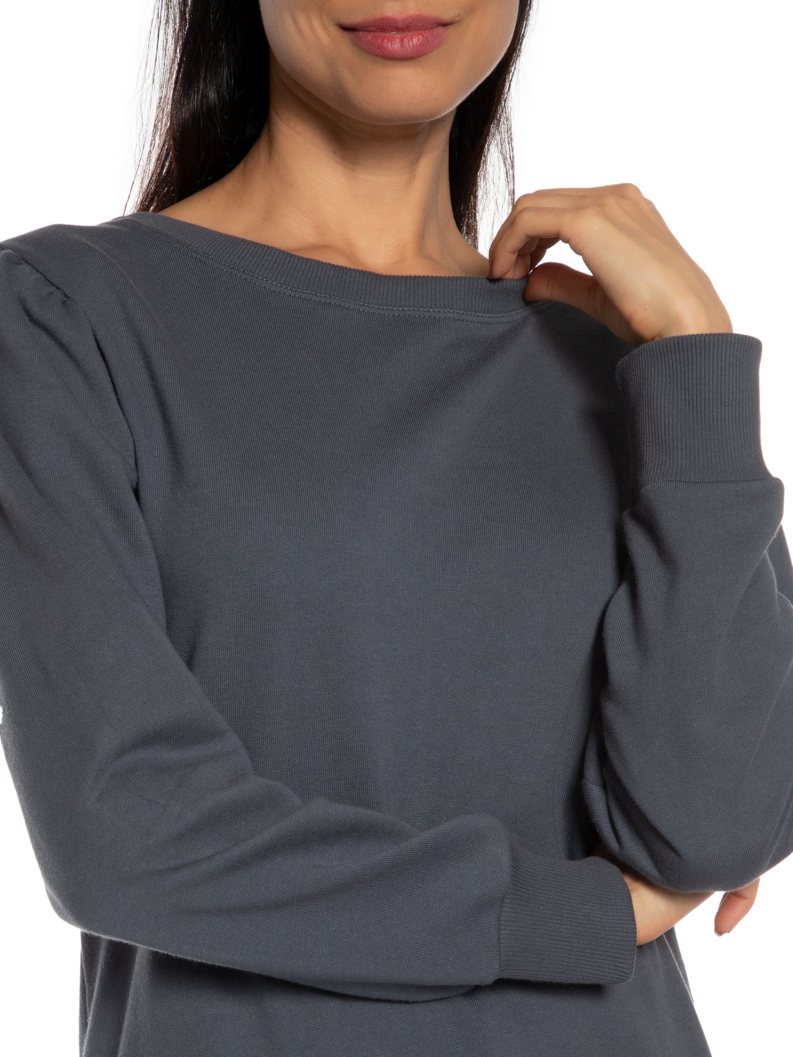 Blusa Moletom Abertura Costas Cinza Market 33