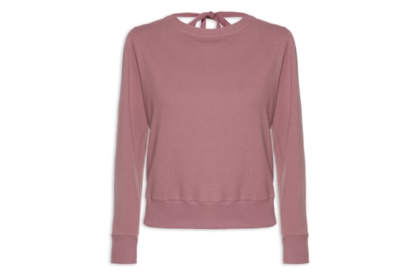 Blusa Moletom Abertura Costas - Rosa