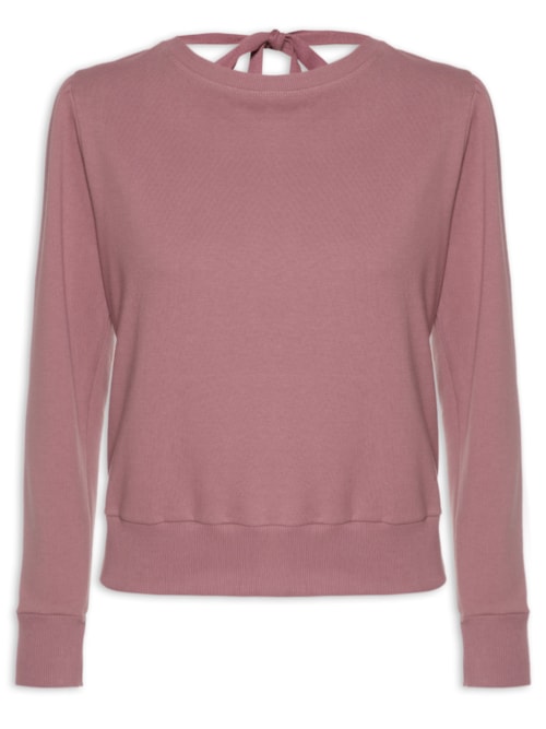 Blusa Moletom Abertura Costas – Rosa