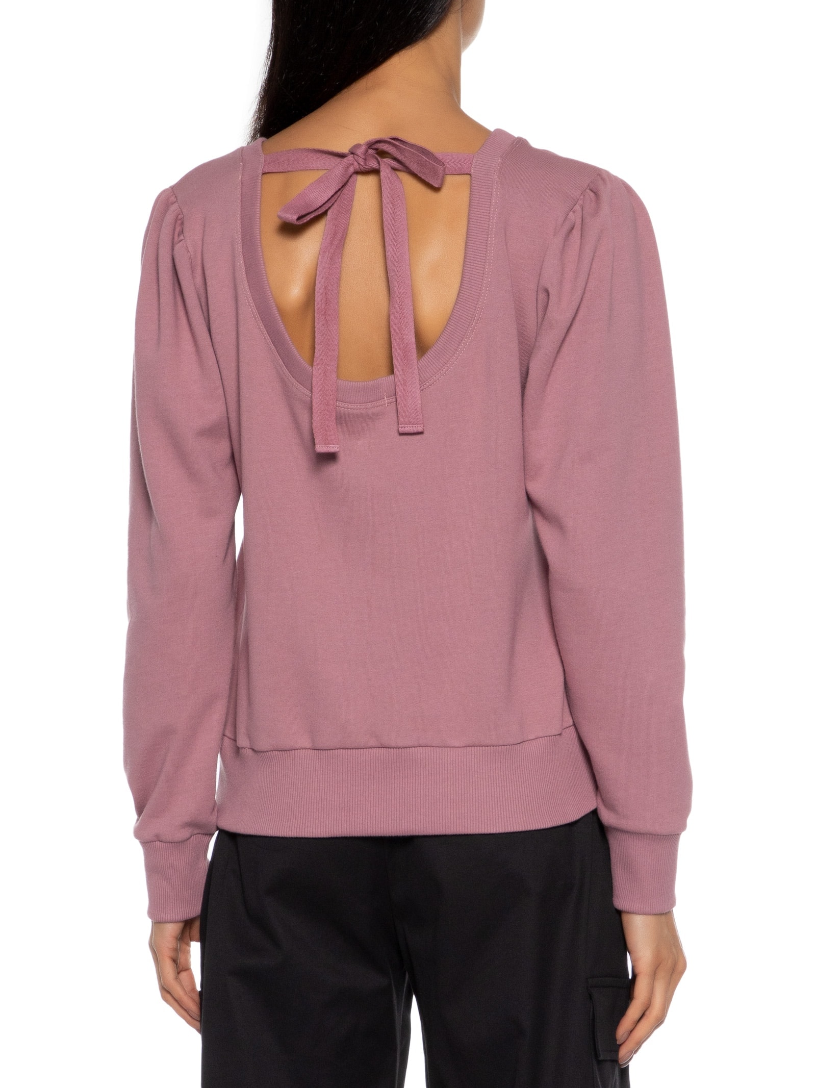 Blusa Moletom Abertura Costas Rosa Market 33