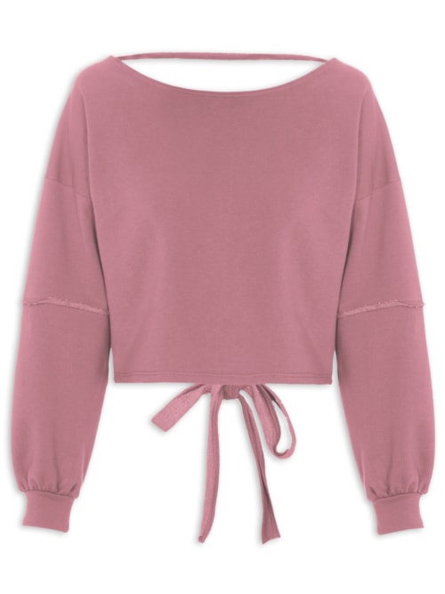 Blusa Moletom Costa Aberta Gola Canoa – Lilás