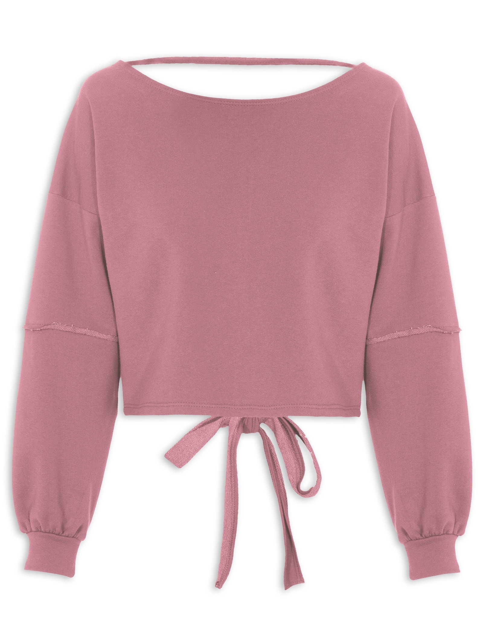 Blusa Moletom Costa Aberta Gola Canoa Lilás Basiq