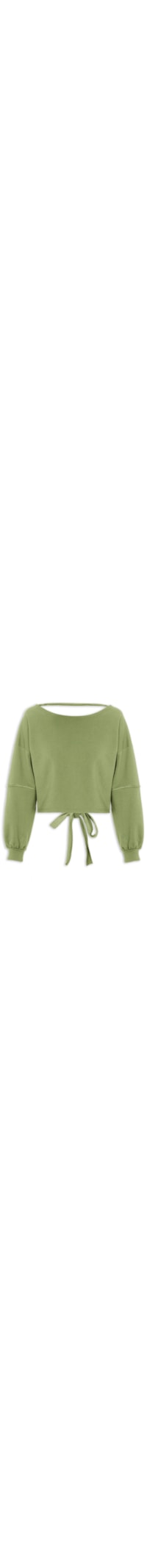 Blusa Moletom Costa Aberta Gola Canoa - Verde