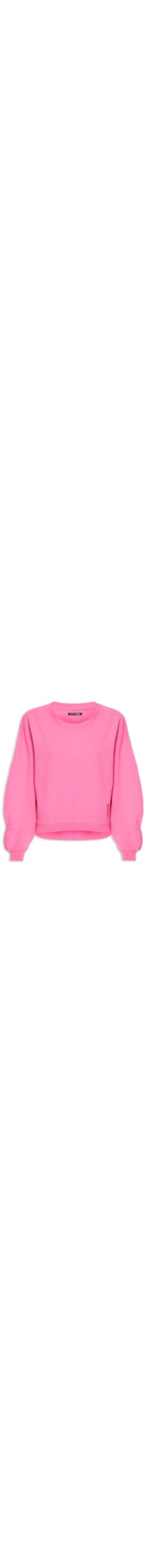 Blusa Moletom Detalhe Franzido Manga - Rosa