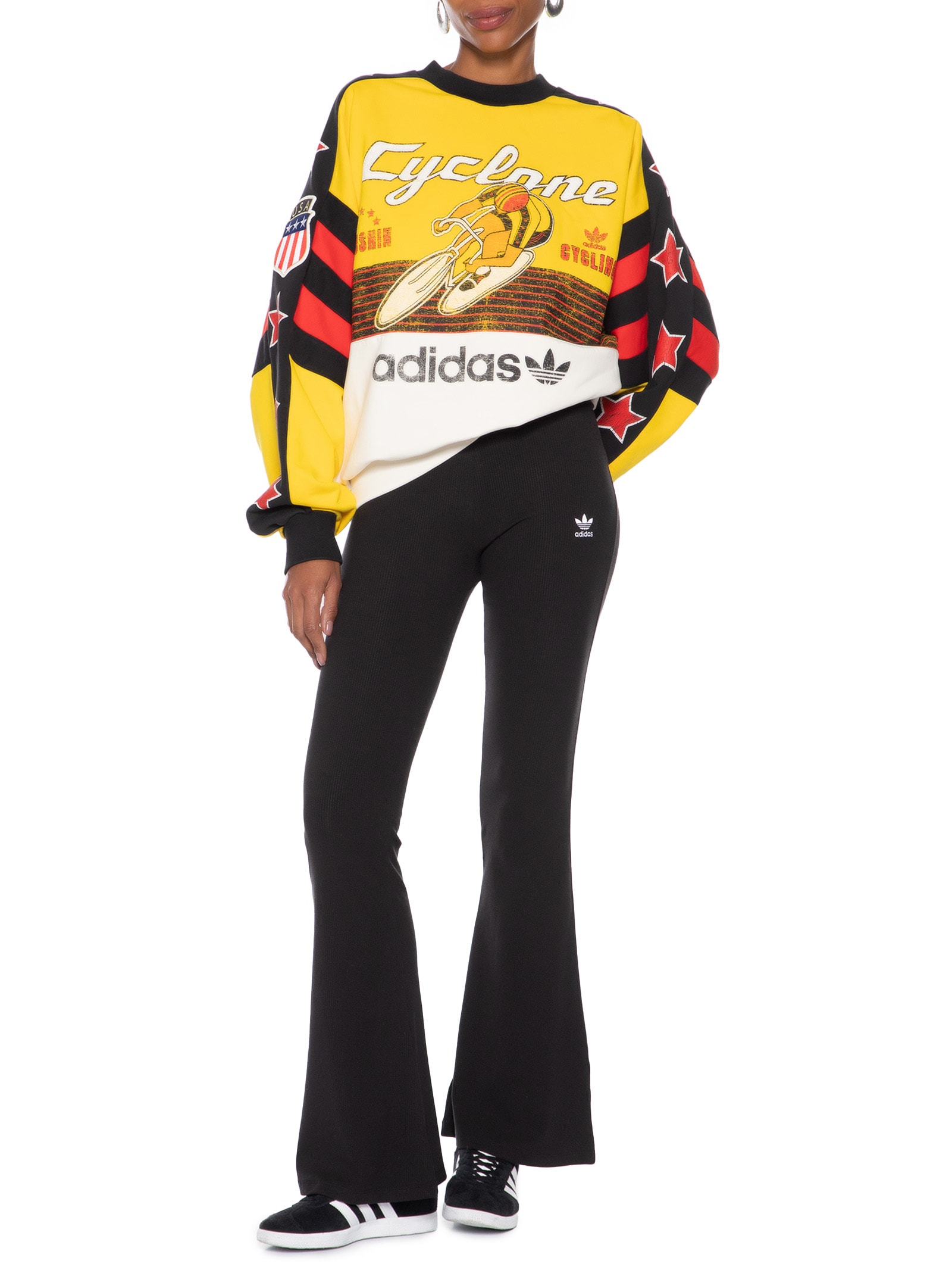 Blusa Moletom Feminina Cyclone Crew Amarelo Adidas Originals