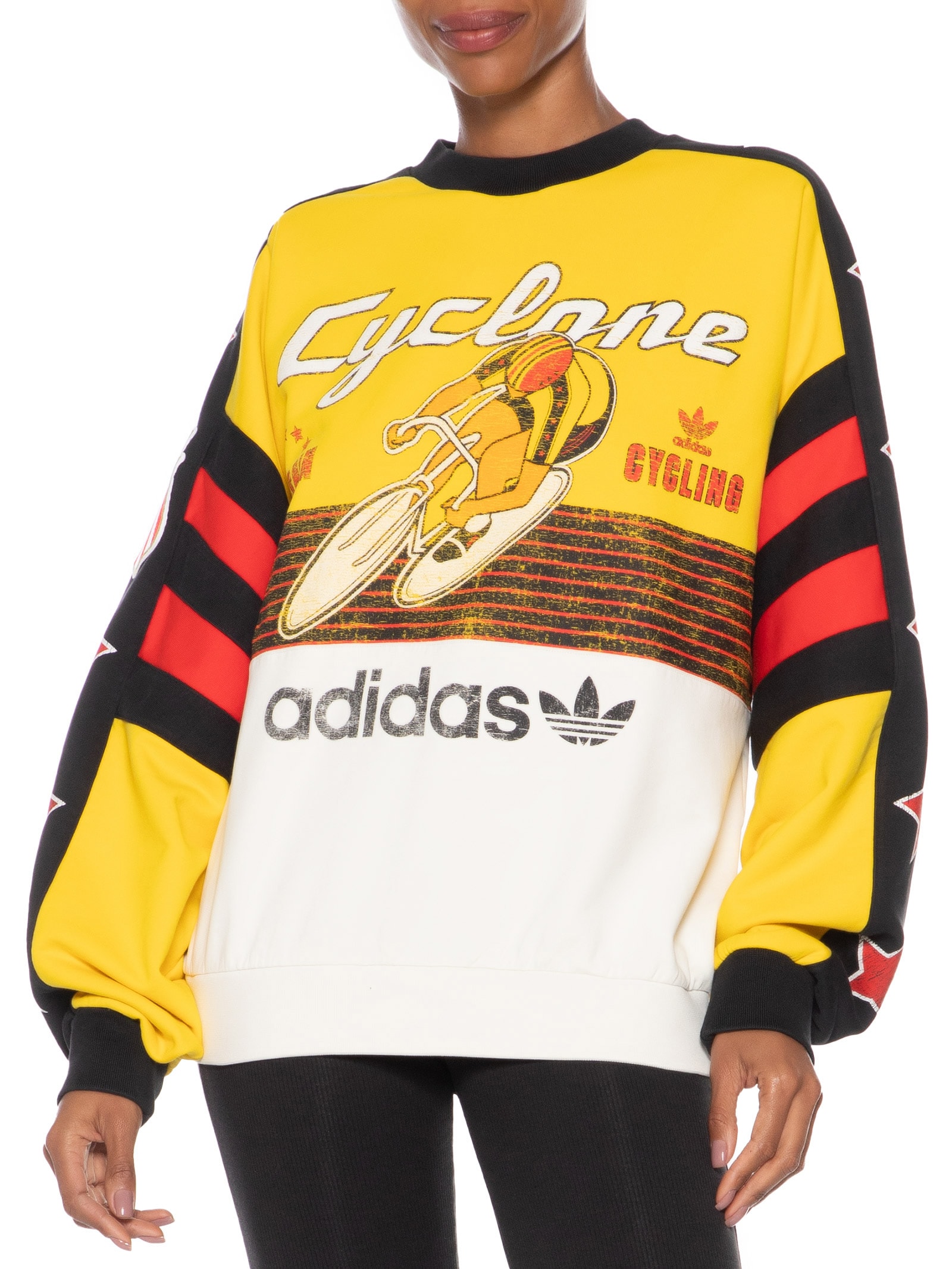 Blusa Moletom Feminina Cyclone Crew Amarelo Adidas Originals
