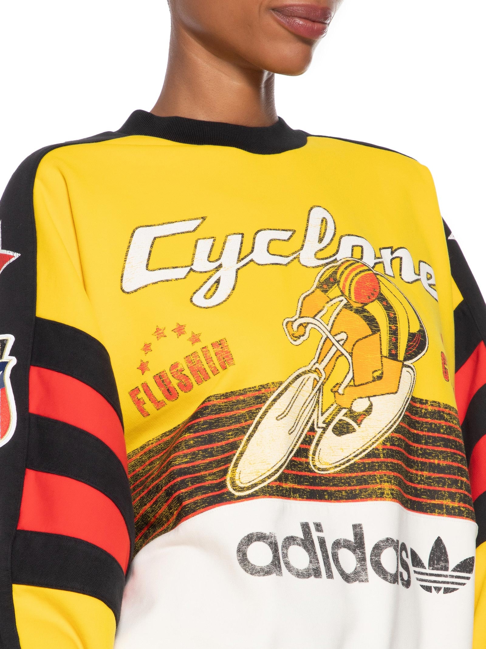 Blusa Moletom Feminina Cyclone Crew Amarelo Adidas Originals