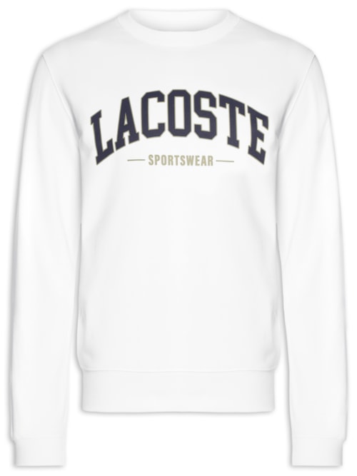 Blusa Moletom Masculina Gola Careca Sem Capuz – Branco